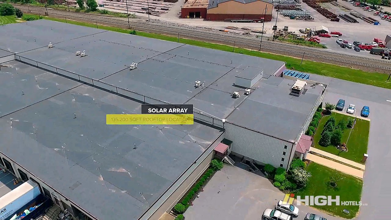 Solar panels powering the Courtyard by Marriott-Lancaster