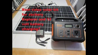 Suner 50 watt cheap no hassle Solar Panel kit for Jackery Explorer and 12 volt battery