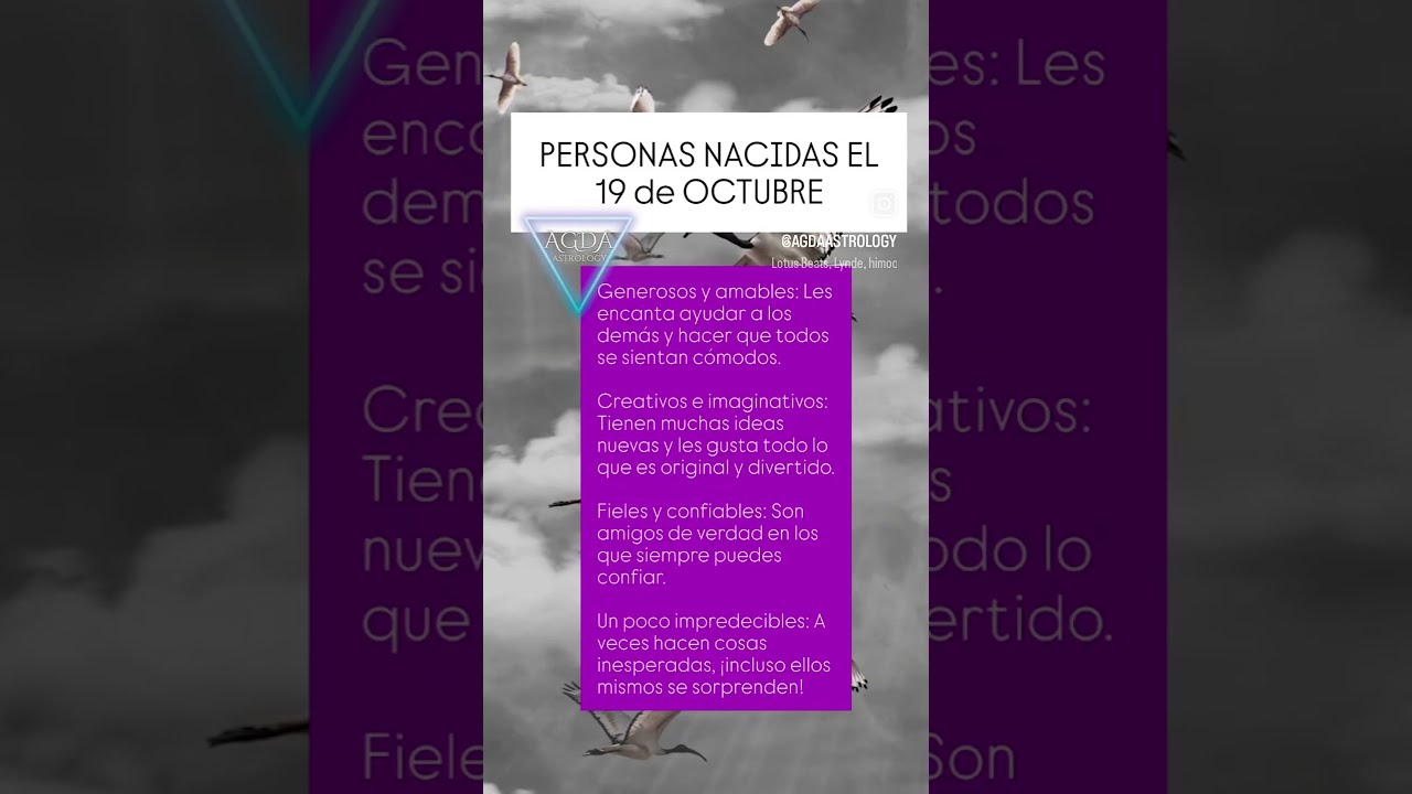 PERSONAS NACIDAS EL 19 DE OCTUBRE