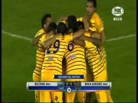Boca - bolivar Gol boca tiro libre 10-03-16