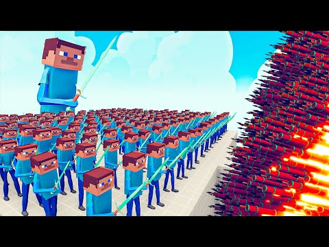 100x MINECRAFT Diamond Sword Steve + 1x GIANT vs EVERY GOD - Totally Accurate Battle Simulator TABS