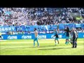 "Оле-ола" команда с фанатами после матча с Волгой 26.04.2014/FC Zenit team ...