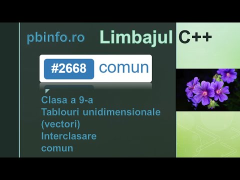 Limbajul C++, problema #2668 COMUN de pe pbinfo.ro