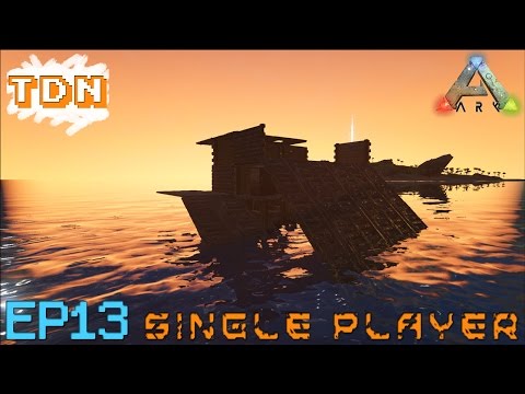 ARK: Survival Evolved Single Player - Mobile Taming Pen (RAFT) and SABERS! - EP13 Gameplay
