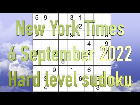 Sudoku solution – New York Times sudoku 6 September 2022 Hard level