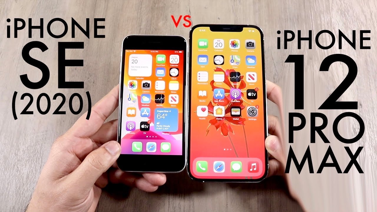 iPhone 12 Pro Max Vs iPhone SE (2020)! (Comparison) (Review)