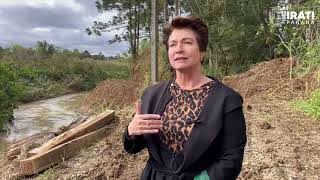 Prefeitura de Irati realiza serviços de dragagem no Rio das Antas