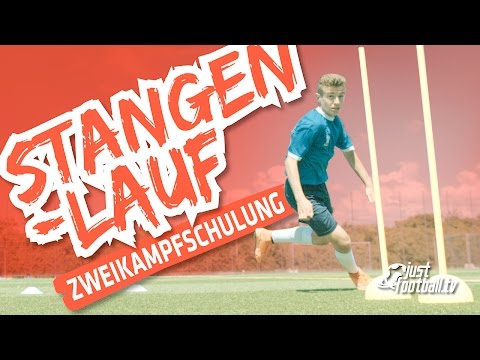 Fussballtraining: Stangenlauf - Zweikampfschulung - Taktik