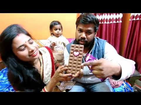 chocolate day celebration with my wife and my betu anushree dairy milk chocolate heart 💖💖 wali