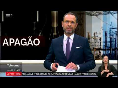 RTP3/RTP Internacional - Início Telejornal sobre o apagão em Portugal (28.04.2025)