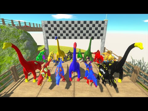 Dinosaurus Jurassic World Dominion: T-rex, Spinosaurus, Brachiosaurus Superheroes Marvel Speed Race
