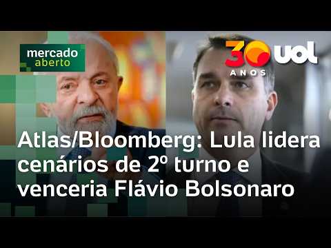 Atlas/Bloomberg: Lula lidera intenções de voto em cenários de segundo turno contra Flávio Bolsonaro
