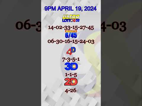 Lotto Result Today 9pm April 19, 2024 Lotto Results Today Live Draw