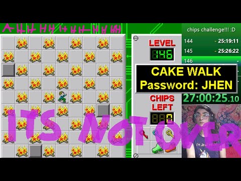 the cake is a lie - chips challenge levels 145 through 146