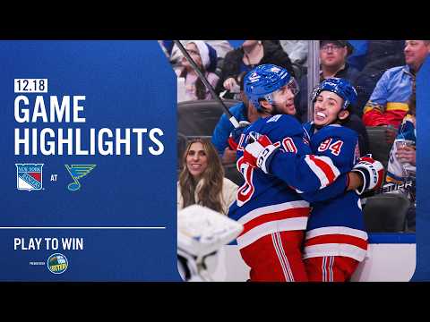 GAME HIGHLIGHTS | 2025-26: New York Rangers at St. Louis Blues (12/18/25)
