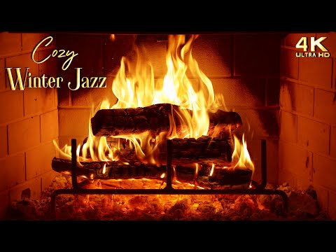 🔥 Cozy Winter Jazz Music Fireplace ⏐ No Ads