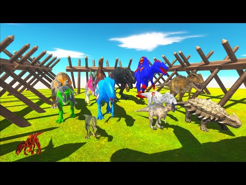 SPEED RACE ALL DINOSAURS SUPERHEROES RESCUE VENOM BRACHIOSAURUS - Animal Revolt Battle Simulator