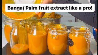 How to extract palm fruit . 10kg in 30 minutes (No stress) in your white kitchen 😁😁.