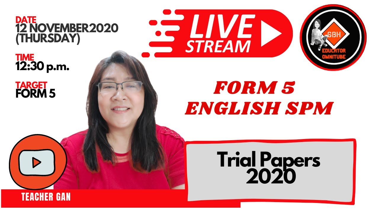 ENGLISH - FORM 5 (TRIAL PAPERS 2020)
