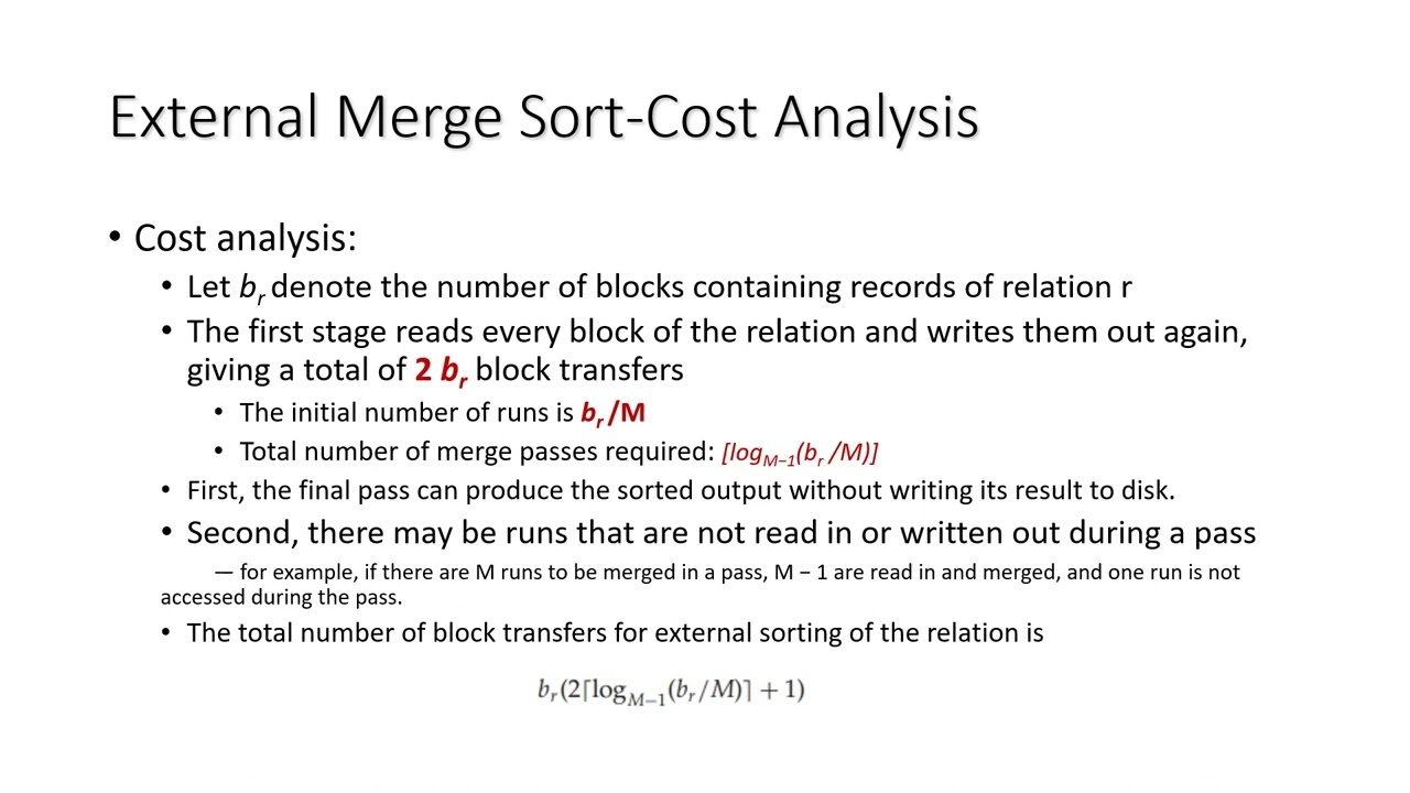 External Sort Merge Algorithm with example