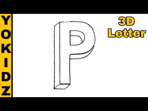 3d letter P | 3D Letter Drawing | 3D Letter Drawing P