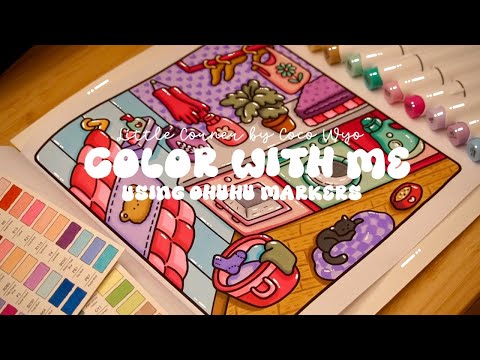 Color with me (ASMR) 💕🧺 'Little Corner' by Coco Wyo using Ohuhu markers 🌱✏️ #adultcoloring #asmr