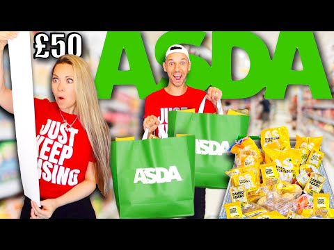 UNBELIEVABLE! WE TOOK THE £50 CHALLENGE AT ASDA! How much food can we buy?!