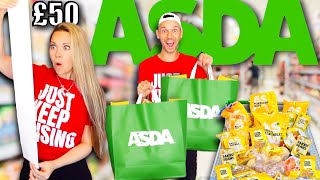 UNBELIEVABLE! WE TOOK THE £50 CHALLENGE AT ASDA! How much food can we buy?!