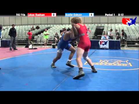 Lukas Basham vs. Austin Coburn at 2013 Junior Nationals - FILA - FS