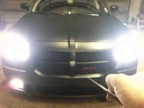 Flat Black Dodge Magnum SRT8 with ORACLE Halo Kit installed at AAC