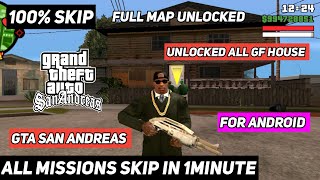 How to Unlock Full Map and Skip All Missions in GTA SA on Android in HINDI 2023 ||