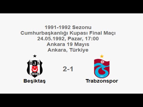 Beşiktaş 2-1 Trabzonspor 24.05.1992 - 1991-1992 President Cup Match + Post-Match Comments