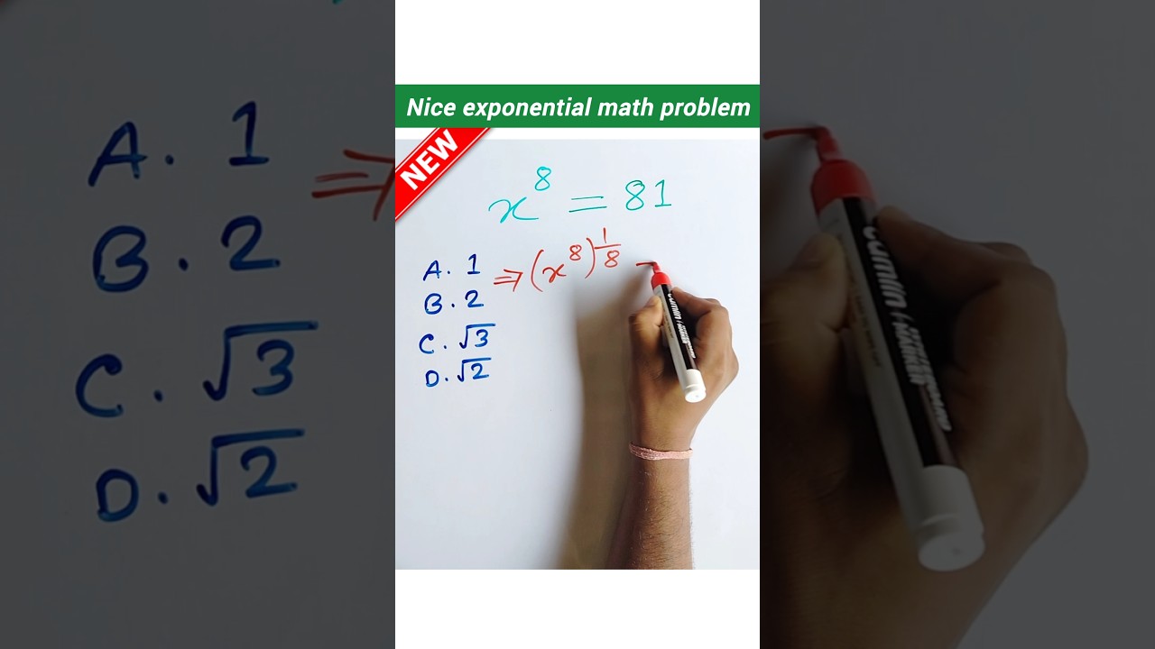 Very nice exponential math problem #exponential #maths #shorts #mathematics #exponents #algebra