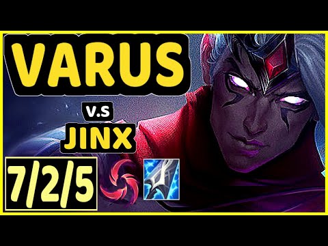 VARUS vs JINX - 7/2/5 KDA BOTTOM ADC GAMEPLAY - EUW Ranked GRANDMASTER
