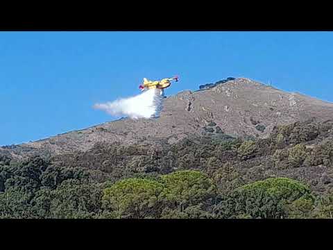 Incendio a Ortano e San Felo, canadair in azione