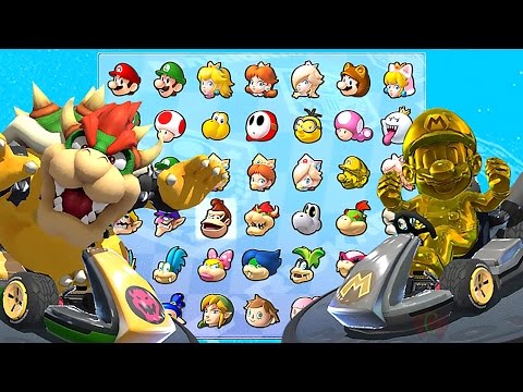 Mario Kart 8 Deluxe All Characters Unlocked and Golden Mario, Metal Mario, Bowser + More