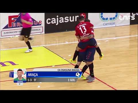 Gol Araça (1-3) Jaén Paraíso Interior - Osasuna Magna. Play Off 1/4, J1. LNFS
