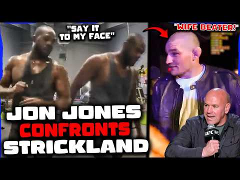 Jon Jones RUNS INTO Sean Strickland in HEATED BACK & FORTH, "You're a Wife BEA**R!", Dana White