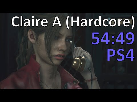 Resident Evil 2: Claire A Hardcore S+ Speedrun (PS4 Pro) - 54:49 IGT