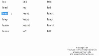 English irregular verbs part 6 English For Beginners
