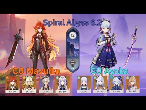 C0 Mavuika Melt & C0 Ayaka Freeze | Genshin Impact | Spiral Abyss 6.2 / Luna III Floor 12
