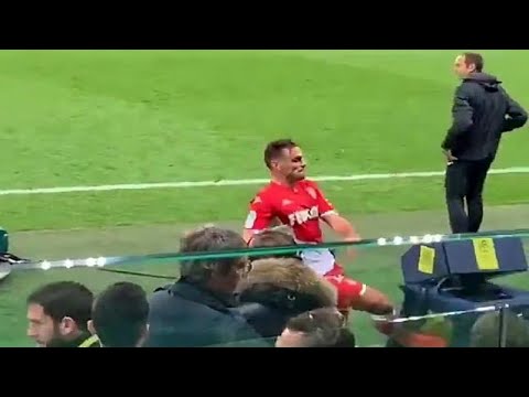 Watch fuming Monaco defender Ruben Aguilar KICK VAR monitor after being sent off vs Saint-Etienne