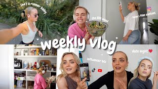 weekly vlog | date night | how i film content *bts* | running | gel nails | meals | conagh kathleen