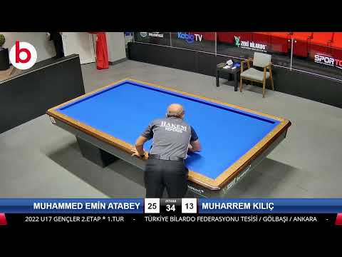 MUHAMMED EMİN ATABEY & MUHARREM KILIÇ Bilardo Maçı - 2022 U17 GENÇLER 2.ETAP-1.TUR