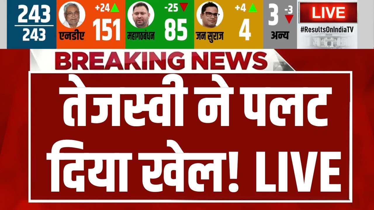 Bihar Election Results LIVE: तेजस्वी ने पलट दिया खेल! Bihar Vote Counting | NDA | Mahagathbandhan