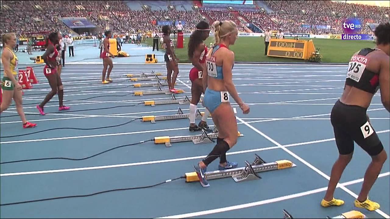 Final 100m. vallas femenino. Atletismo Cto. del Mundo Moscú 2013
