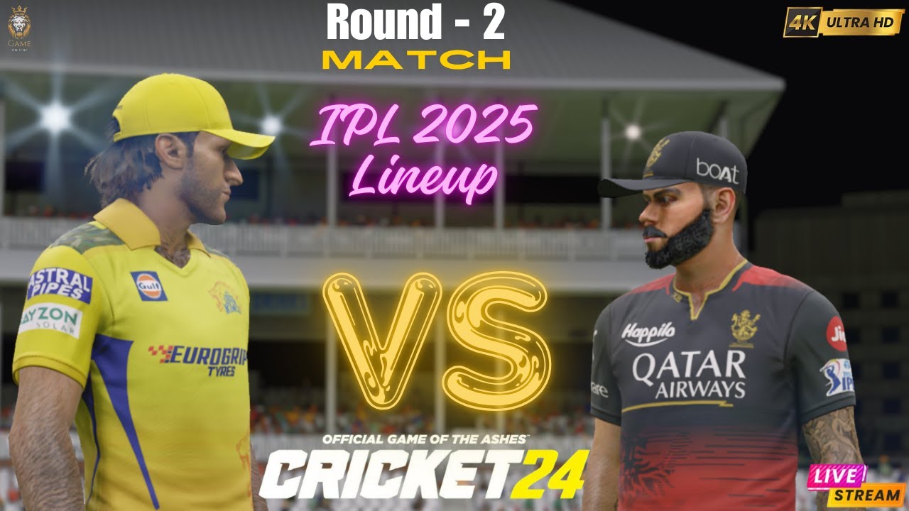 CRICKET 24  RCB  VS  CSK  With  latest  2025  lineup  IPL  Match  #gameonfire #cricket #shorts