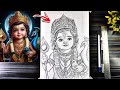 How To Draw Lord Kartikeya Murugan With Grid Method Lord Murugan Drawing Pencil Kartik Thakur