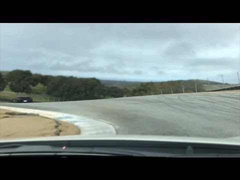 17 Subaru BRZ chasing a Lamborghini Huracan LP 610-4 at Laguna Seca