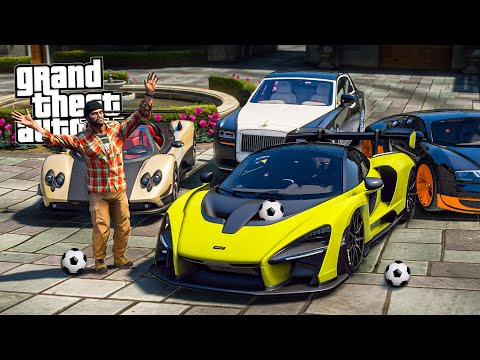 GTA 5 - I collect Supercars from *FAMOUS* FOOTBALL PLAYERS!